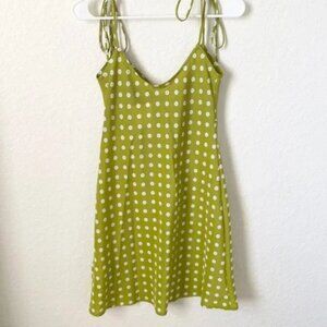 Gorgeous floral daisy print lime green slip mini dress 2